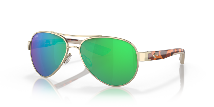 [Rose Gold w- Tortoise Temples - Green Mirror 580P]
