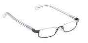 Shiny Gunmetal Front with Clear Crystal Temples