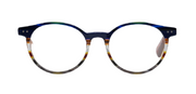 Blue Multi Stripe Front with Light Brown Temples