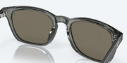 Blue Mirror Polarized Glass Lenses, Matte Gray Crystal Frame