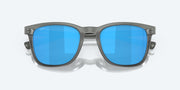 Blue Mirror Polarized Glass Lenses, Matte Gray Crystal Frame