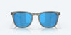 [Blue Mirror Polarized Glass Lenses, Matte Gray Crystal Frame]