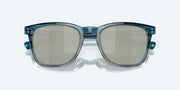 Gray Silver Mirror Polarized Glass Lenses, Shiny Deep Teal Fade Frame