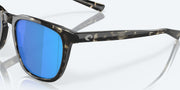 Blue Mirror Polarized Glass Lenses, Shiny Black Kelp Frame