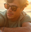 [Gold Mirror Polarized Glass Lenses, Tortoise Frame]