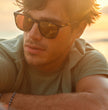 Gold Mirror Polarized Glass Lenses, Tortoise Frame