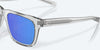 [Blue Mirror Polarized Glass Lenses, Shiny Light Gray Crystal Frame]