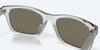 [Blue Mirror Polarized Glass Lenses, Shiny Light Gray Crystal Frame]