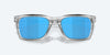 [Blue Mirror Polarized Glass Lenses, Shiny Light Gray Crystal Frame]