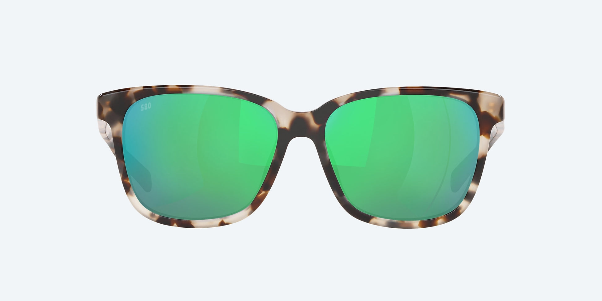 [Green Mirror Polarized Glass Lenses, Shiny Tiger Cowrie Frame]