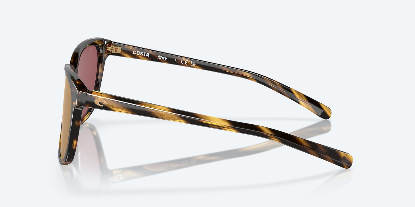 [Gold Mirror Polarized Glass Lenses, Tortoise Frame]