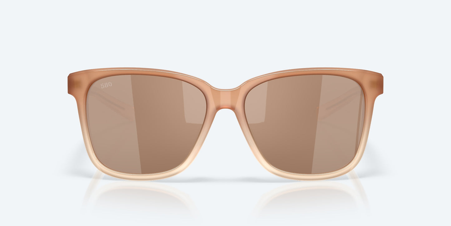 [Copper Silver Mirror Polarized Glass Lenses, Sandbar Frame]