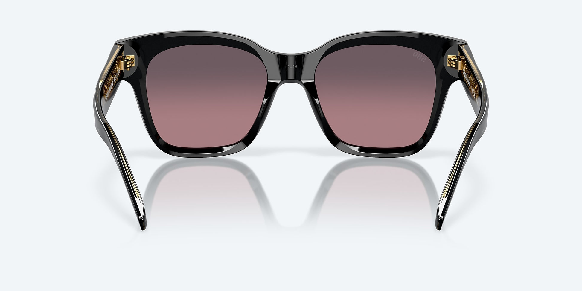 [Rose Gradient Polarized Glass Lenses, Black Frame]