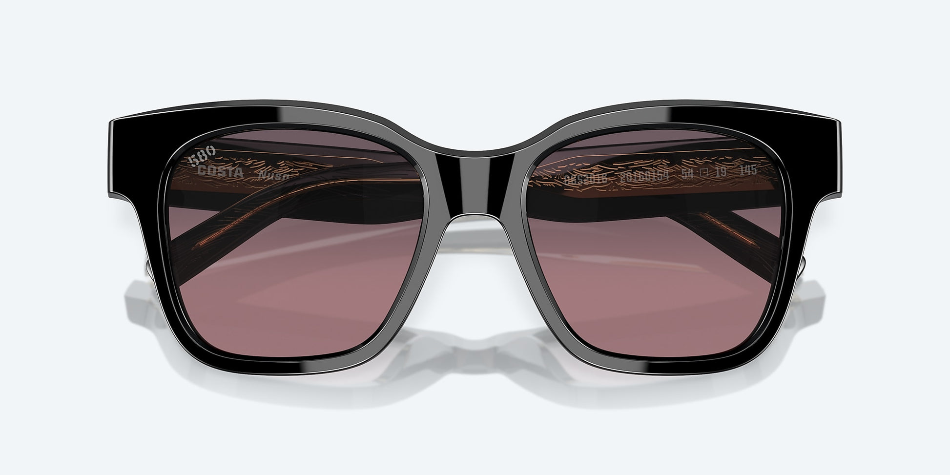 [Rose Gradient Polarized Glass Lenses, Black Frame]