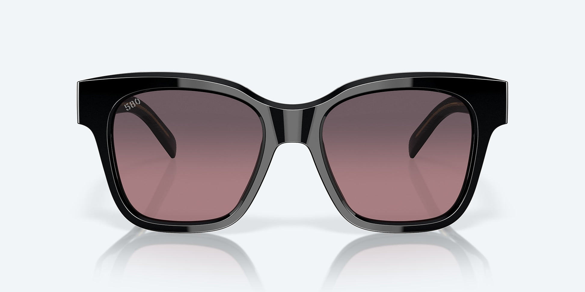[Rose Gradient Polarized Glass Lenses, Black Frame]