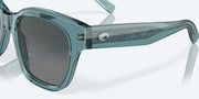 Gray Gradient Polarized Glass Lenses, Deep Crystal Aquamarine Frame