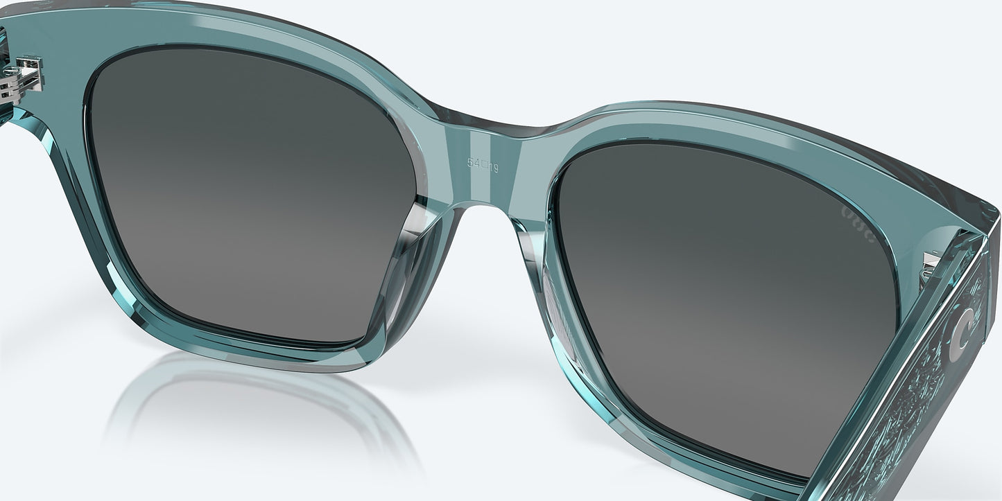 [Gray Gradient Polarized Glass Lenses, Deep Crystal Aquamarine Frame]