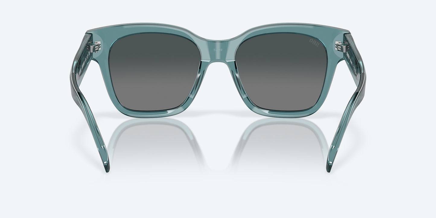 [Gray Gradient Polarized Glass Lenses, Deep Crystal Aquamarine Frame]