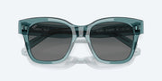 Gray Gradient Polarized Glass Lenses, Deep Crystal Aquamarine Frame