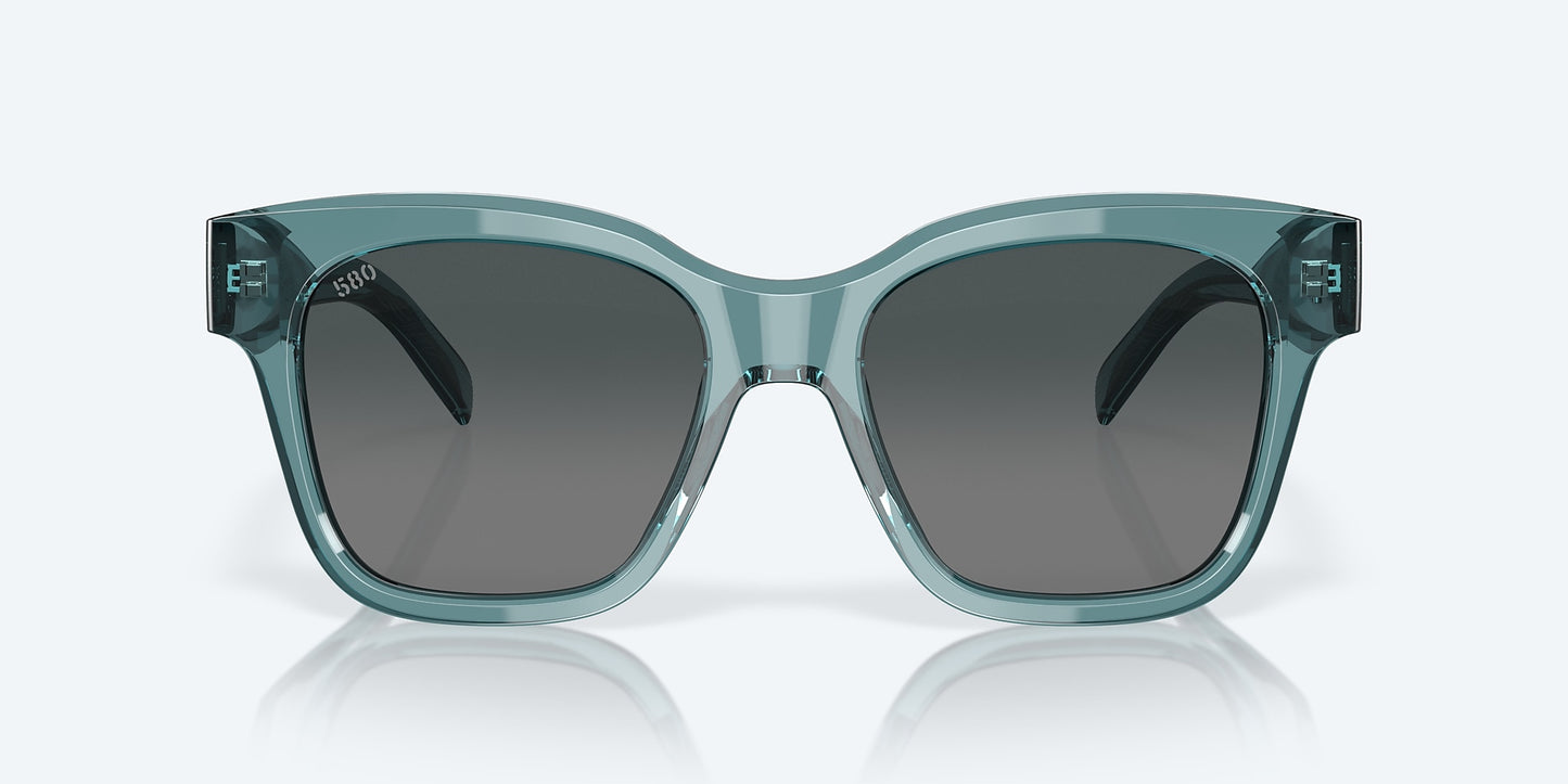 [Gray Gradient Polarized Glass Lenses, Deep Crystal Aquamarine Frame]