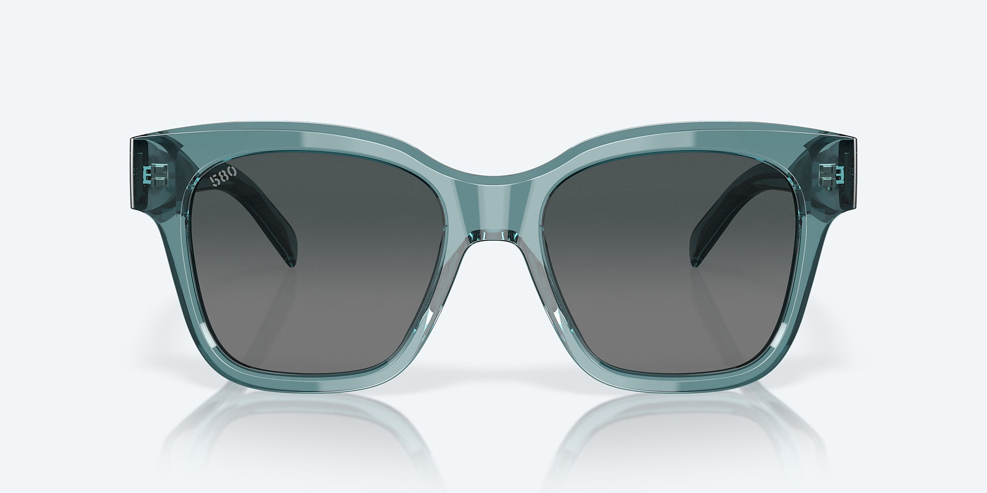 [Gray Gradient Polarized Glass Lenses, Deep Crystal Aquamarine Frame]