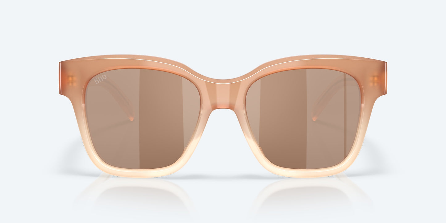 [Copper Silver Mirror Polarized Glass Lenses, Sandbar Frame]
