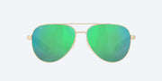 Green Mirror Polarized Glass Lenses, Brushed Gold Frame