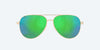 [Green Mirror Polarized Polycarbonate Lenses, Brushed Gold Frame]