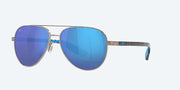 Blue Mirror Polarized Glass Lenses, Brushed Gunmetal Frame