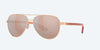 [Copper Silver Mirror Polarized Polycarbonate Lenses, Shiny Rose Gold Frame]