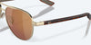 [Gold Mirror Polarized Glass Lenses, Brushed Gold Frame]