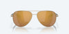 [Gold Mirror Polarized Glass Lenses, Brushed Gold Frame]