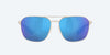 [Blue Mirror Polarized Glass Lenses, Brushed Silver Frame]