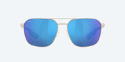 Blue Mirror Polarized Glass Lenses, Brushed Silver Frame