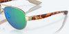 [Green Mirror Polarized Polycarbonate Lenses, Rose Gold Frame]