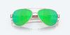 [Green Mirror Polarized Polycarbonate Lenses, Rose Gold Frame]