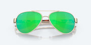 Green Mirror Polarized Polycarbonate Lenses, Rose Gold Frame