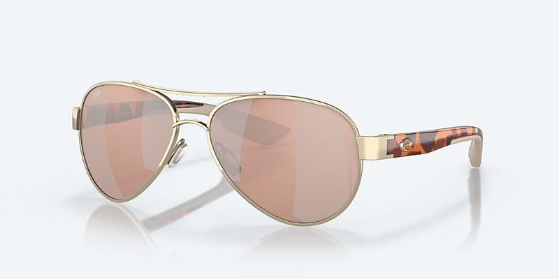 [Copper Silver Mirror Polarized Polycarbonate Lenses, Rose Gold Frame]