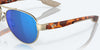 [Blue Mirror Polarized Glass Lenses, Rose Gold Frame]