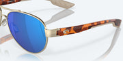 Blue Mirror Polarized Glass Lenses, Rose Gold Frame