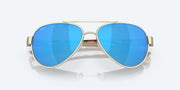 Blue Mirror Polarized Glass Lenses, Rose Gold Frame