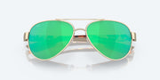 Green Mirror Polarized Glass Lenses, Rose Gold Frame