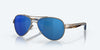 [Blue Mirror Polarized Polycarbonate Lenses, Golden Pearl Frame]