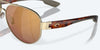 [Gold Mirror Polarized Glass Lenses, Brushed Gold Frame]