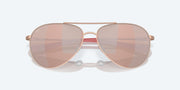 Copper Silver Mirror Polarized Polycarbonate Lenses, Satin Rose Gold Frame