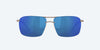 [Blue Mirror Polarized Polycarbonate Lenses, Matte Silver Frame]