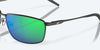 [Green Mirror Polarized Polycarbonate Lenses, Matte Black Frame]