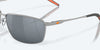 [Gray Silver Mirror Polarized Polycarbonate Lenses, Matte Silver Frame]