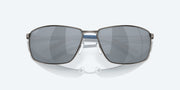 Gray Silver Mirror Polarized Polycarbonate Lenses, Matte Dark Gunmetal Frame