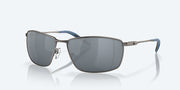 Gray Silver Mirror Polarized Polycarbonate Lenses, Matte Dark Gunmetal Frame